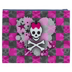 Princess Skull Heart Cosmetic Bag (XXXL) from ArtsNow.com Back