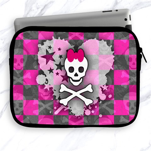 Princess Skull Heart Apple iPad 2/3/4 Zipper Case from ArtsNow.com Front