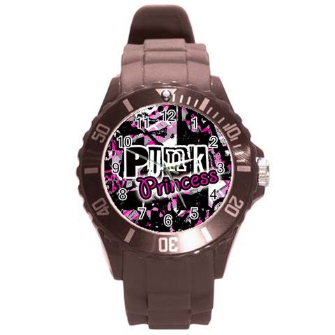 Punk Princess Round Plastic Sport Watch Large from ArtsNow.com Front