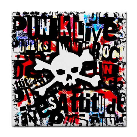 Punk Skull Tile Coaster from ArtsNow.com Front