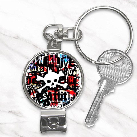 Punk Skull Nail Clippers Key Chain from ArtsNow.com Front