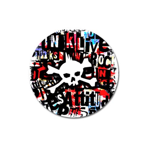 Punk Skull Magnet 3  (Round) from ArtsNow.com Front