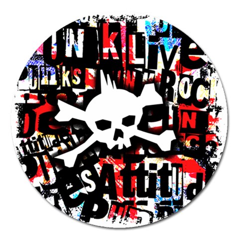 Punk Skull Magnet 5  (Round) from ArtsNow.com Front