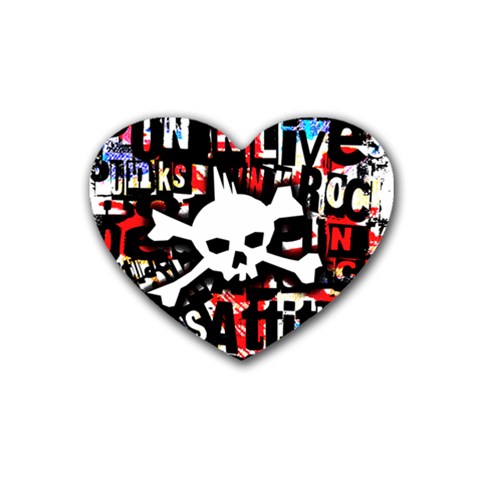 Punk Skull Rubber Coaster (Heart) from ArtsNow.com Front