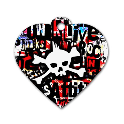 Punk Skull Dog Tag Heart (One Side) from ArtsNow.com Front