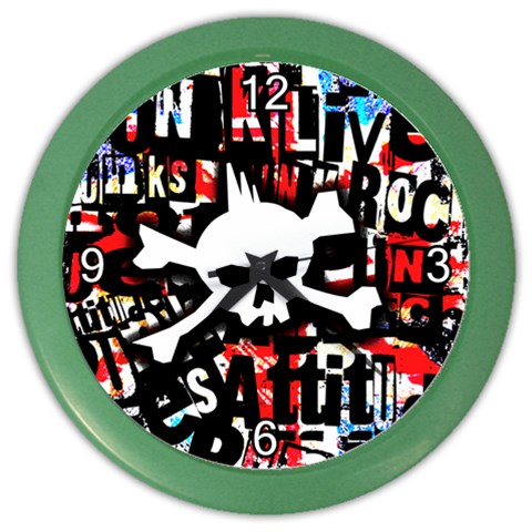 Punk Skull Color Wall Clock from ArtsNow.com Front