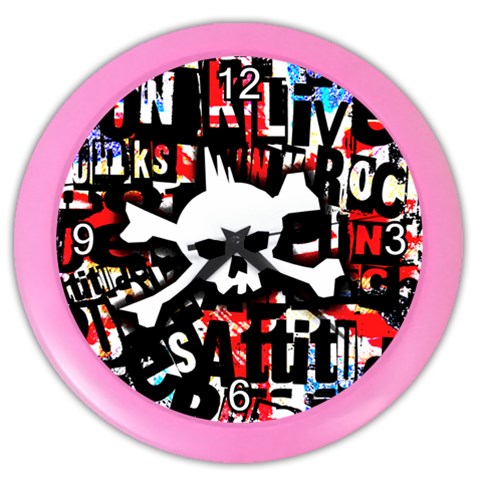 Punk Skull Color Wall Clock from ArtsNow.com Front