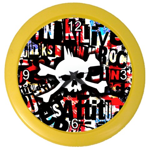 Punk Skull Color Wall Clock from ArtsNow.com Front