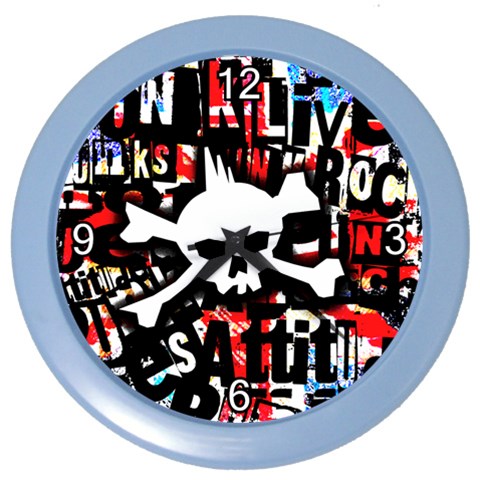 Punk Skull Color Wall Clock from ArtsNow.com Front