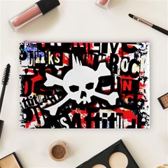 Punk Skull Cosmetic Bag (Large) from ArtsNow.com Front