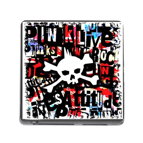 Punk Skull Memory Card Reader with Storage (Square) from ArtsNow.com Front