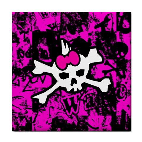 Punk Skull Princess Tile Coaster from ArtsNow.com Front