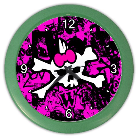 Punk Skull Princess Color Wall Clock from ArtsNow.com Front