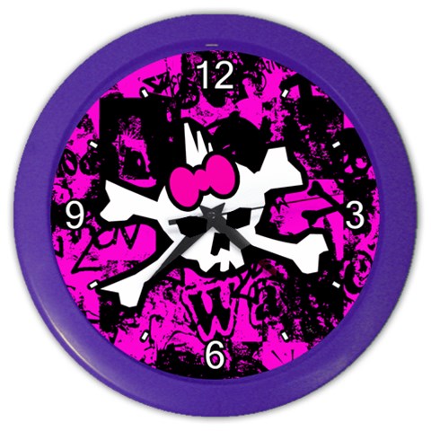 Punk Skull Princess Color Wall Clock from ArtsNow.com Front