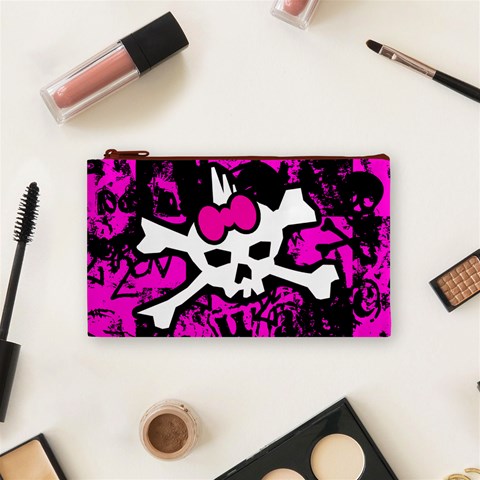 Punk Skull Princess Cosmetic Bag (Small) from ArtsNow.com Front