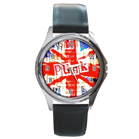 Punk Union Jack Round Metal Watch from ArtsNow.com Front