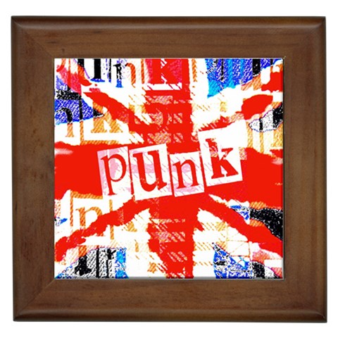 Punk Union Jack Framed Tile from ArtsNow.com Front