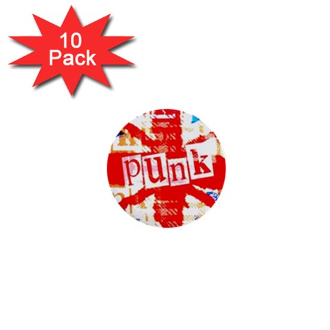 Punk Union Jack 1  Mini Button (10 pack)  from ArtsNow.com Front