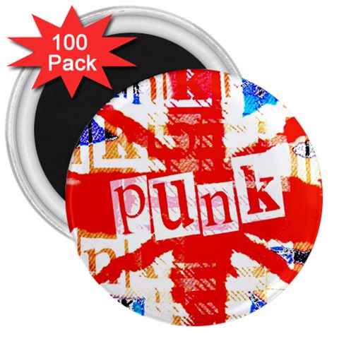 Punk Union Jack 3  Magnet (100 pack) from ArtsNow.com Front