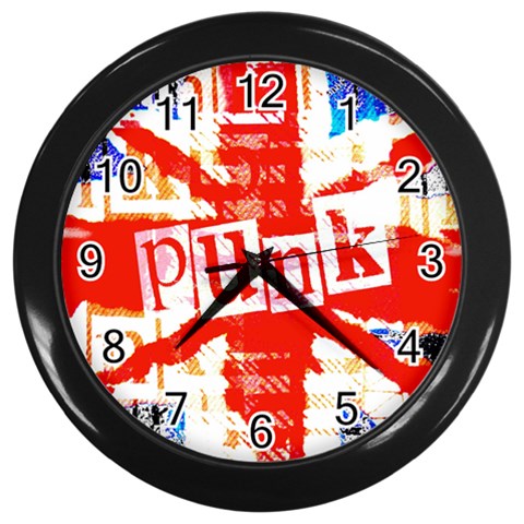 Punk Union Jack Wall Clock (Black) from ArtsNow.com Front