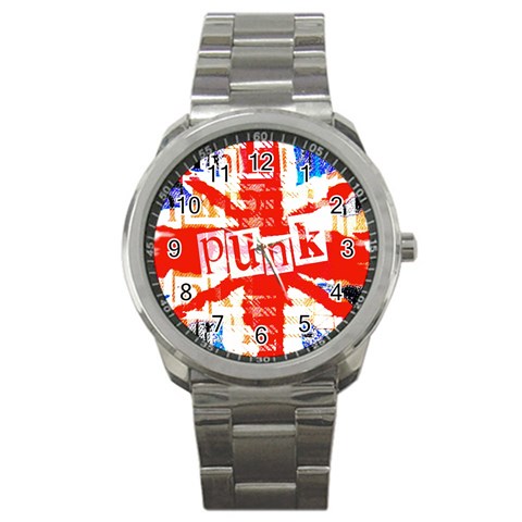 Punk Union Jack Sport Metal Watch from ArtsNow.com Front