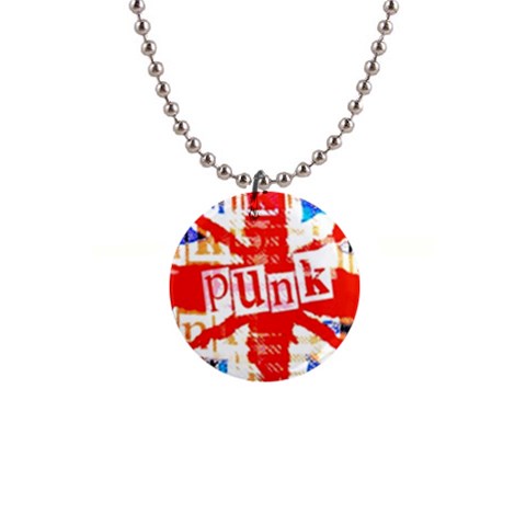 Punk Union Jack 1  Button Necklace from ArtsNow.com Front