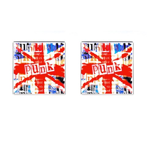 Punk Union Jack Cufflinks (Square) from ArtsNow.com Front(Pair)