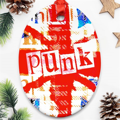 Punk Union Jack Oval Ornament (Two Sides) from ArtsNow.com Front