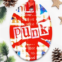 Punk Union Jack Oval Ornament (Two Sides) from ArtsNow.com Front