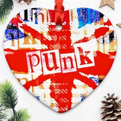 Punk Union Jack Heart Ornament (Two Sides) from ArtsNow.com Front