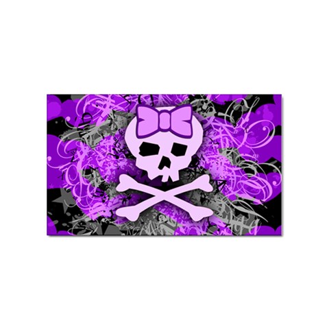 Purple Girly Skull Sticker (Rectangular) from ArtsNow.com Front