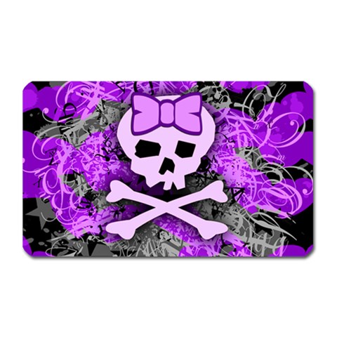 Purple Girly Skull Magnet (Rectangular) from ArtsNow.com Front