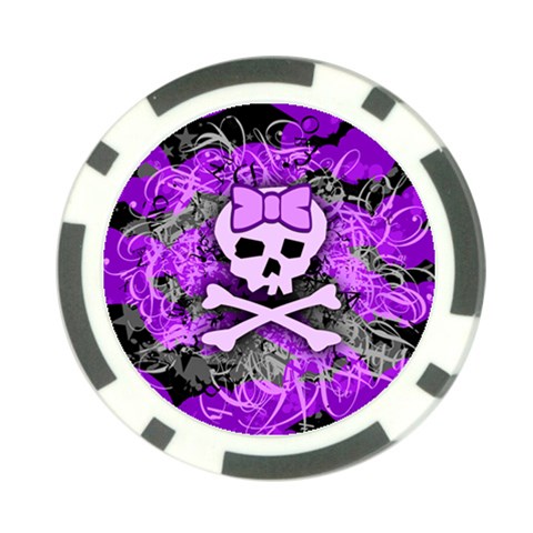 Purple Girly Skull Poker Chip Card Guard from ArtsNow.com Back