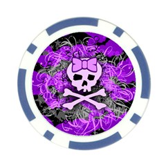 Purple Girly Skull Poker Chip Card Guard from ArtsNow.com Back