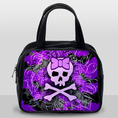 Purple Girly Skull Classic Handbag (Two Sides) from ArtsNow.com Back