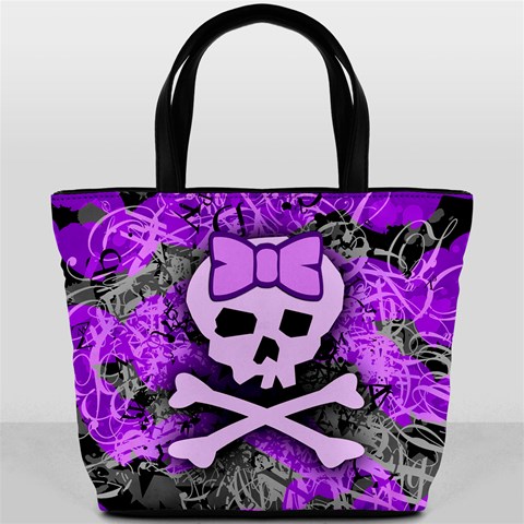 Purple Girly Skull Bucket Bag from ArtsNow.com Back