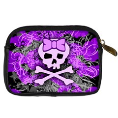 Purple Girly Skull Digital Camera Leather Case from ArtsNow.com Back