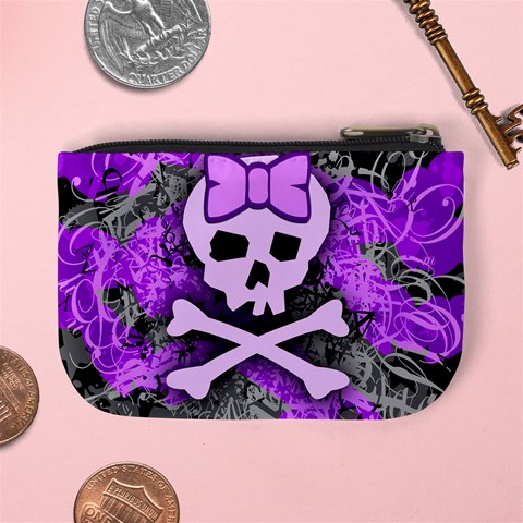 Purple Girly Skull Mini Coin Purse from ArtsNow.com Back