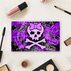 Purple Girly Skull Cosmetic Bag (Medium) from ArtsNow.com Front