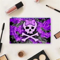 Purple Girly Skull Cosmetic Bag (Medium) from ArtsNow.com Front