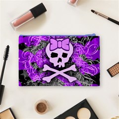 Purple Girly Skull Cosmetic Bag (Medium) from ArtsNow.com Back