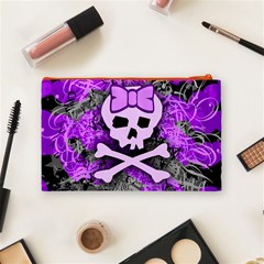 Purple Girly Skull Cosmetic Bag (Medium) from ArtsNow.com Back