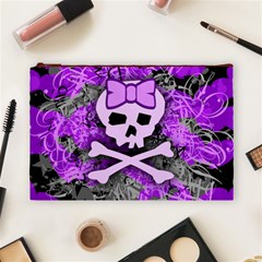 Purple Girly Skull Cosmetic Bag (Large) from ArtsNow.com Front