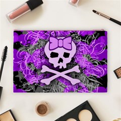 Purple Girly Skull Cosmetic Bag (Large) from ArtsNow.com Back