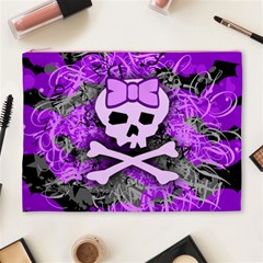 Purple Girly Skull Cosmetic Bag (XL) from ArtsNow.com Front