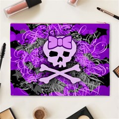 Purple Girly Skull Cosmetic Bag (XL) from ArtsNow.com Back