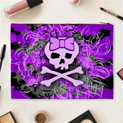 Purple Girly Skull Cosmetic Bag (XL) from ArtsNow.com Back