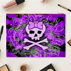 Purple Girly Skull Cosmetic Bag (XL) from ArtsNow.com Back