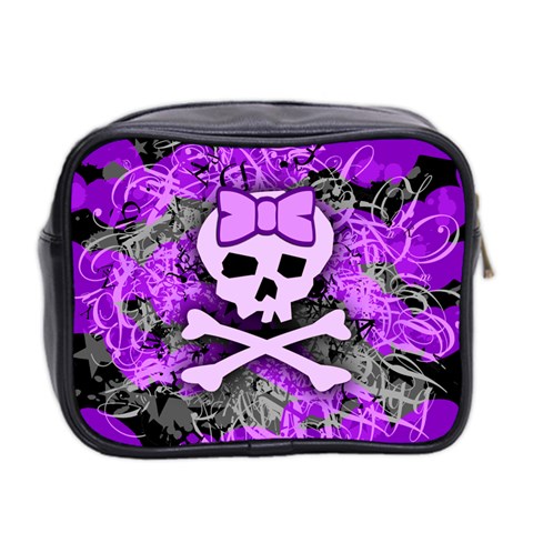 Purple Girly Skull Mini Toiletries Bag (Two Sides) from ArtsNow.com Back