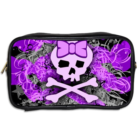 Purple Girly Skull Toiletries Bag (Two Sides) from ArtsNow.com Back